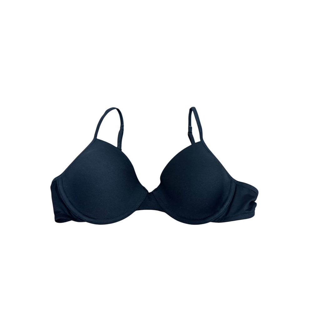 Hanes Black Underwire T-Shirt Bra Lightly Padded Adjustable Straps 38A